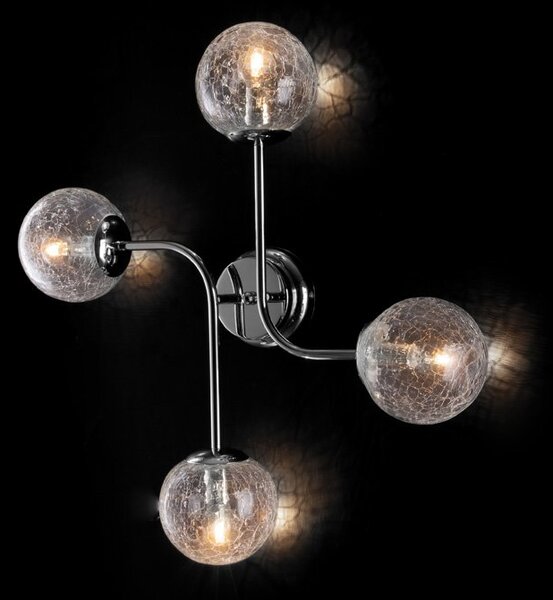 Plafoniera Moderna Ikarus Metallo Cromo 4 Luci E14