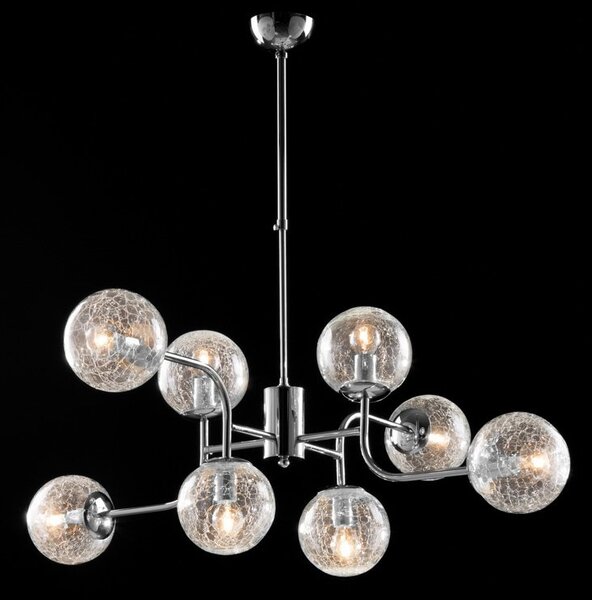Lampadario Moderno Ikarus Metallo Cromo 8 Luci E14