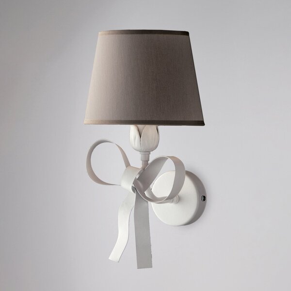 Applique Shabby Chic Lucy Bianco Tortora 1 Luce BeLight