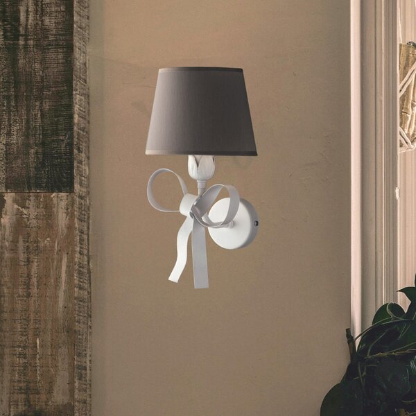 Applique Shabby Chic Lucy Bianco Tortora 1 Luce BeLight