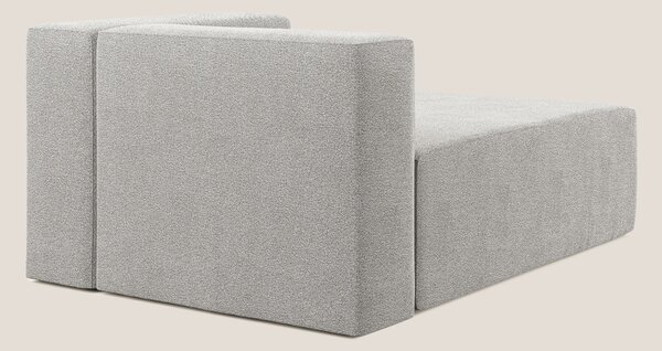 Nettuno modulo chaise longue in morbido tessuto bouclè T07 grigio