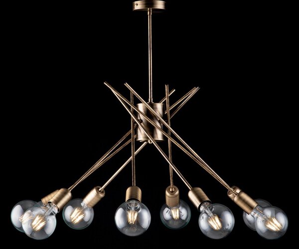 Plafoniera Industrial Polish Metallo Bronzo 8 Luci E27