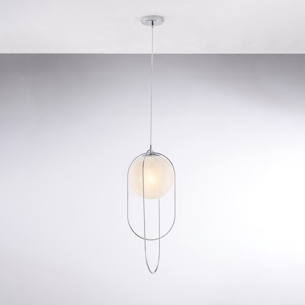 Lampadario Contemporaneo Erik Metallo Cromo 1 Luce E27