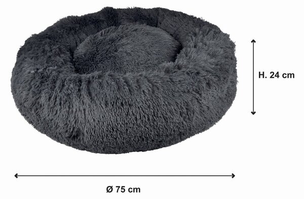 Letto per cani grigio scuro ø 75 cm - Love Story