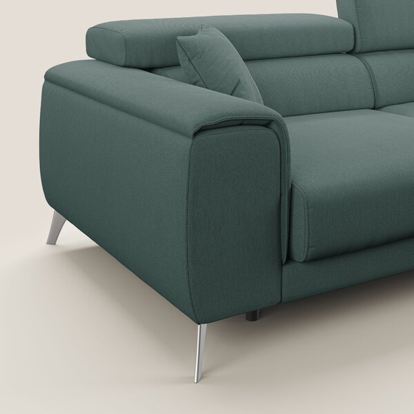 Fusion divano con sedute allungabili in tessuto smacchiabile T05 verde