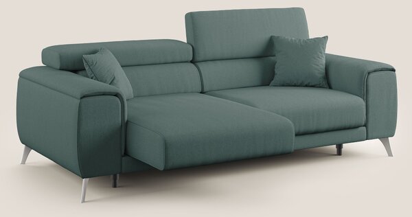 Fusion divano con sedute allungabili in tessuto smacchiabile T05 verde