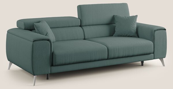 Fusion divano con sedute allungabili in tessuto smacchiabile T05 verde