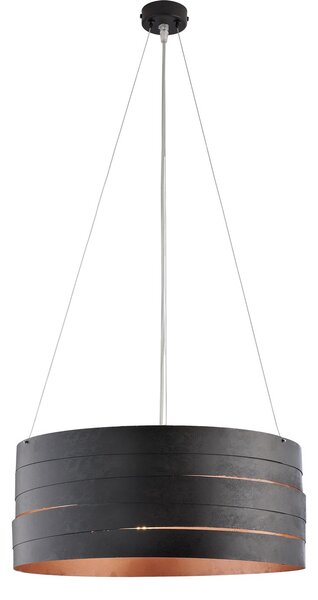 Sospensione Moderna 3 Luci Mambo Fasce Circolari Ferro Nero Rame