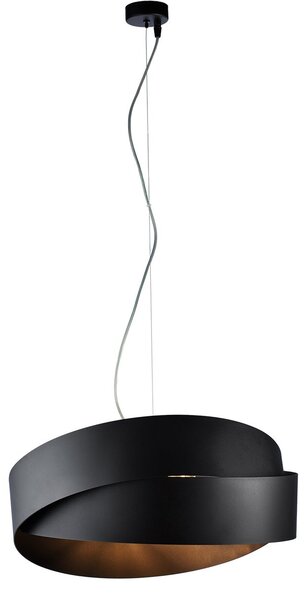 Sospensione Moderna Astro 2 Luci Ferro Laccato Nero Con Oro