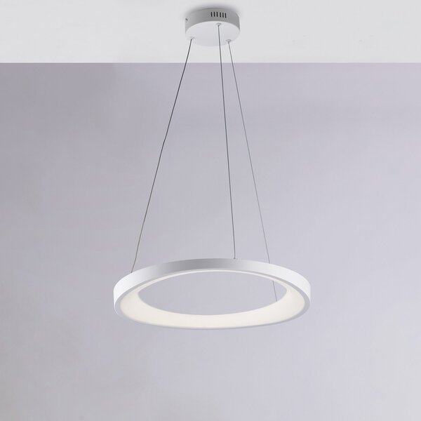 Sospensione Moderna Circolare Anna Led Integrato In Alluminio Bianco