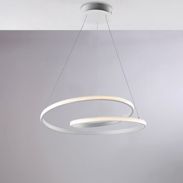 Sospensione Moderna Malena Con Led Integrato Metallo E Alluminio Bianco