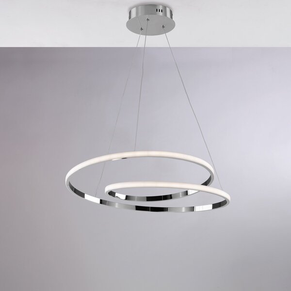 Sospensione Moderna Malena Con Led Integrato Metallo E Alluminio Cromo Lucido
