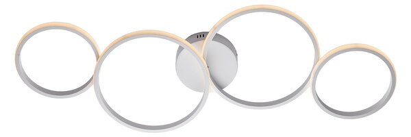 Plafoniera Moderna Atena Alluminio Bianco Led Integrato 48 W Cct E Telecomano