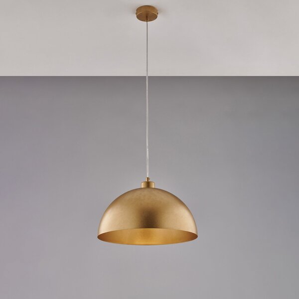 Sospensione Industrial 1 Luce Marcus In Ferro Laccato Oro Diam 35