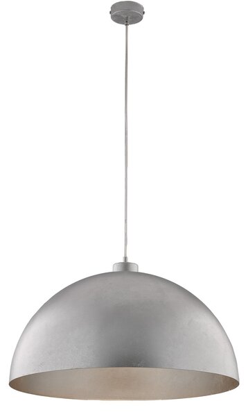 Sospensione Industrial 1 Luce Marcus In Ferro Laccato Argento Diam 50