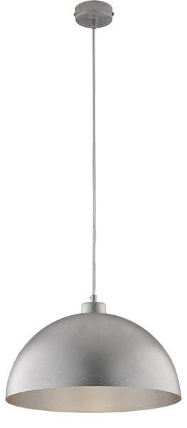 Sospensione Industrial 1 Luce Marcus In Ferro Laccato Argento Diam 35