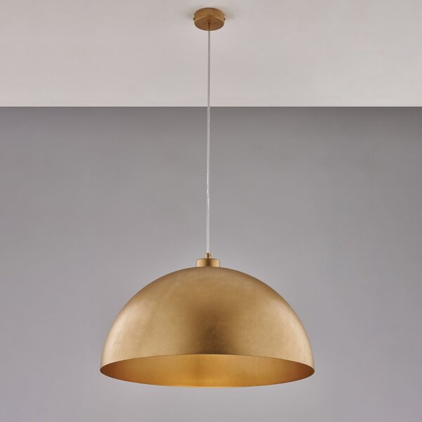 Sospensione Industrial 1 Luce Marcus In Ferro Laccato Oro Diam 50