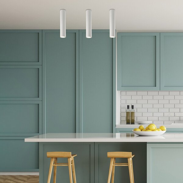 Plafoniera Moderna A Cilindro Dag 1 Luce Gu10 In Ferro Laccato Bianco