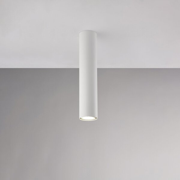 Plafoniera Moderna A Cilindro Dag 1 Luce Gu10 In Ferro Laccato Bianco