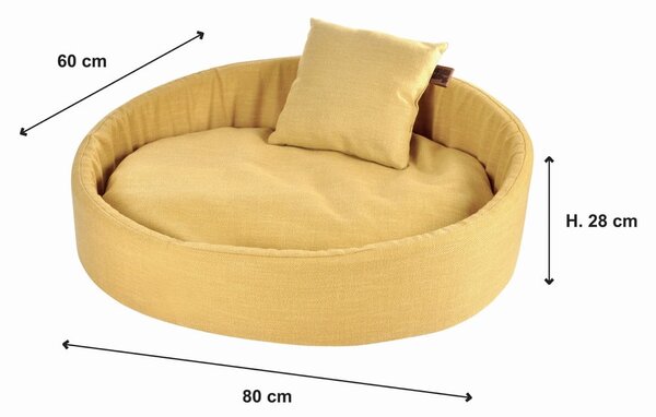Letto giallo per cani 60x80 cm - Love Story