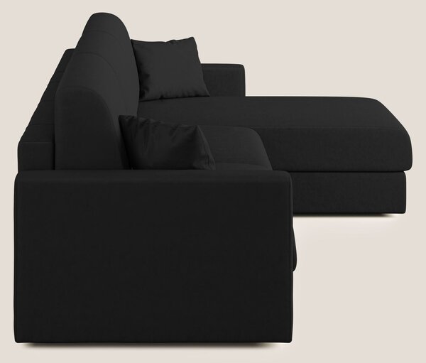 Chris Divano letto angolare con penisola in microfibra smacchiabile T1