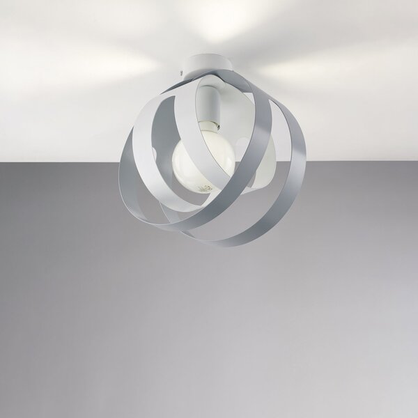 Lampada a Soffitto Classica Impero Acciaio Cromo Vetro Trasparente 6 Luci E14