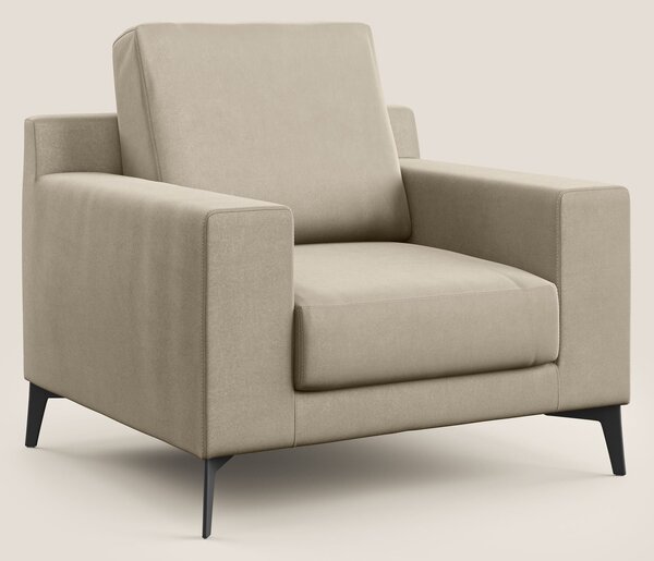 Prestige poltroncina moderna in microfibra smacchiabile T11 tortora