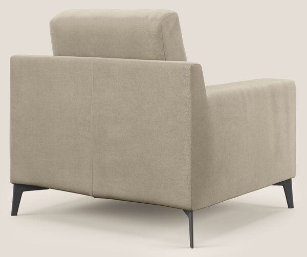 Prestige poltroncina moderna in microfibra smacchiabile T11 tortora