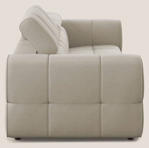 Giotto Divano modulare con opzione relax elettrico in microfibra effet