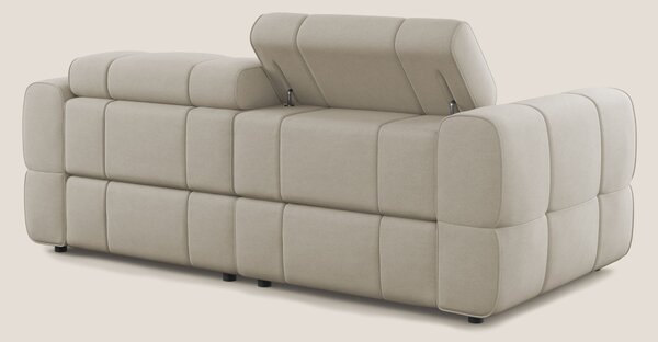 Giotto Divano modulare con opzione relax elettrico in microfibra effet