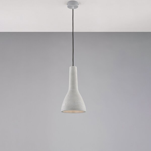 Sospensione 1 Luce Portland In Ferro E Diffusore Cemento Diam 17