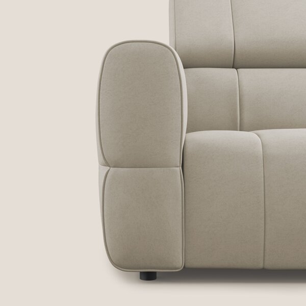 Giotto Divano modulare con opzione relax elettrico in microfibra effet