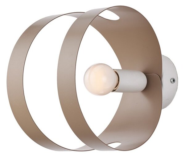 Applique Moderna 1 Luce Peter In Ferro Bianco Tortora Taglio Laser