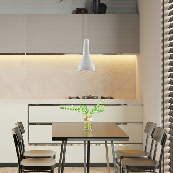 Sospensione 1 Luce Portland In Ferro E Diffusore Cemento Diam 17