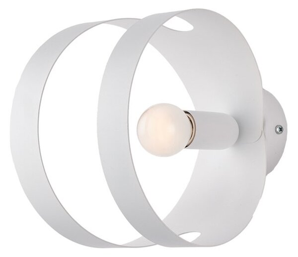 Applique Moderna 1 Luce Peter In Ferro Bianco Taglio Laser