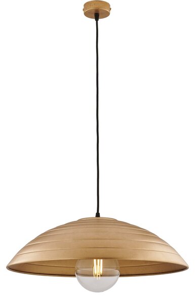 Sospensione 1 Luce Sender In Ferro Laccato Nero Con Decoro Oro