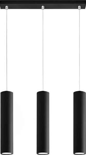 Lampadario a sospensione con filo KARADON 3xGU10/30W/230V nero