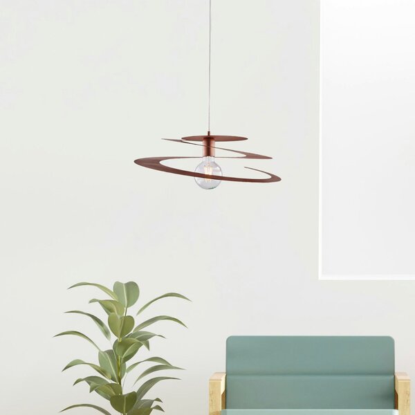 Sospensione Moderna 1 Luce Spring Ferro Laccato Rame Taglio Laser