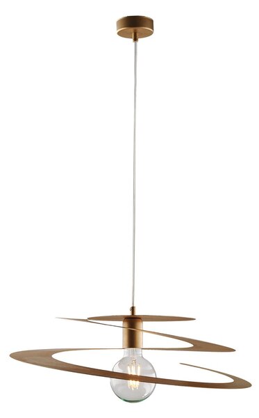 Sospensione Moderna 1 Luce Spring Ferro Laccato Oro Taglio Laser