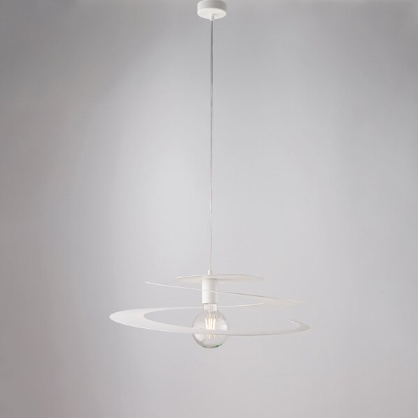 Sospensione Moderna 1 Luce Spring Ferro Laccato Bianco Taglio Laser