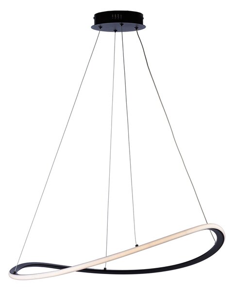 Sospensione Moderna Raky Metallo Nero Led Integrato Cct Con Telecomando