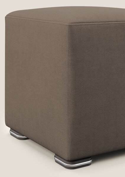 Cube pouf in tessuto morbido impermeabile T02 marrone