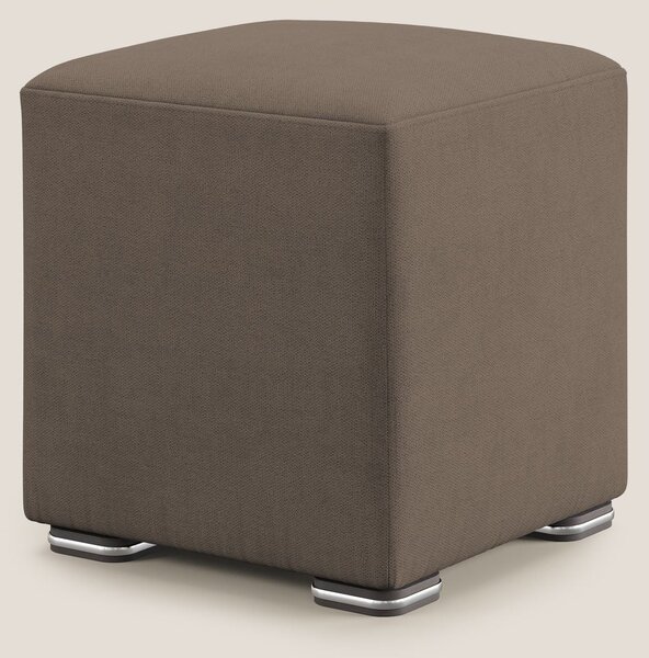 Cube pouf in tessuto morbido impermeabile T02 marrone