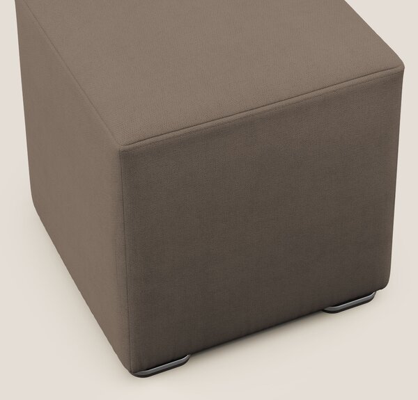 Cube pouf in tessuto morbido impermeabile T02 marrone