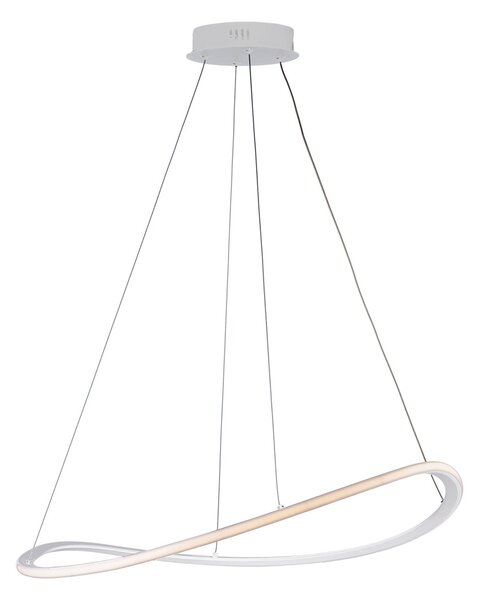 Sospensione Moderna Raky Metallo Bianco Led Integrato Cct Con Telecomando