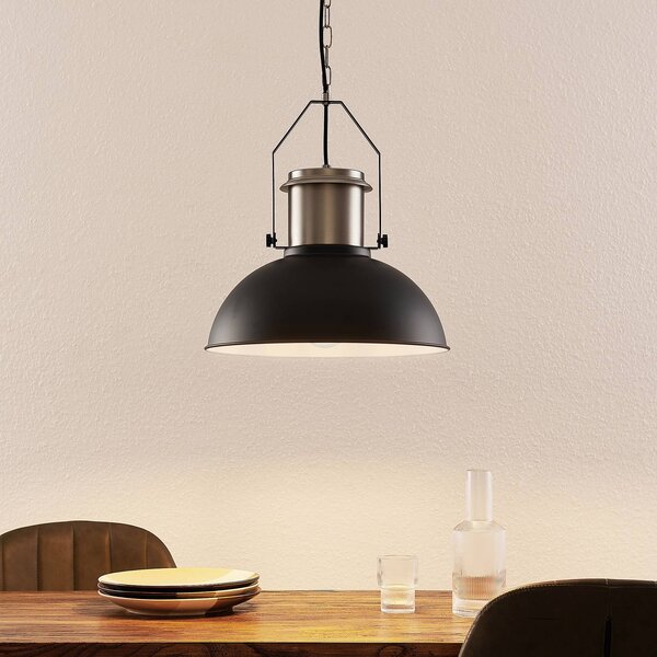 Lampada a sospensione Freitjof Lindby, dimmerabile, Nero, Soggiorno / Sala da pranzo, Metallo, Industriale, Lampada a sospensione