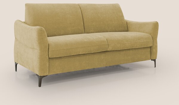 Dalia divano letto con materasso H18 cm e piedi alti in raffinato tess