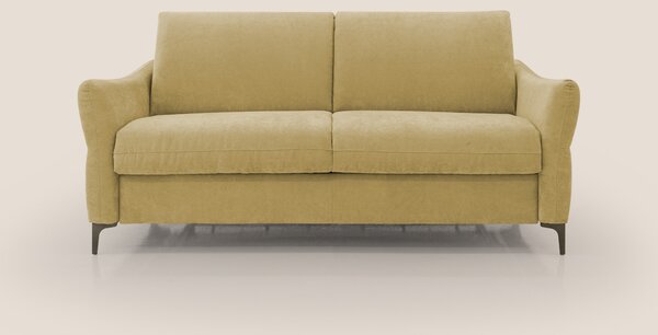 Dalia divano letto con materasso H18 cm e piedi alti in raffinato tess