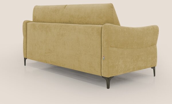 Dalia divano letto con materasso H18 cm e piedi alti in raffinato tess