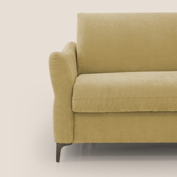 Dalia divano letto con materasso H18 cm e piedi alti in raffinato tess